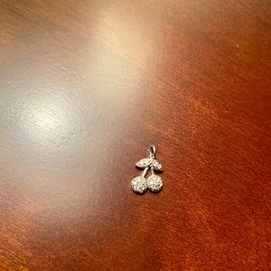 White Gold and Pave Diamond Cherry Charm